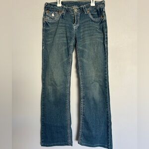 True Religion Women's Straight Leg Blue Jeans